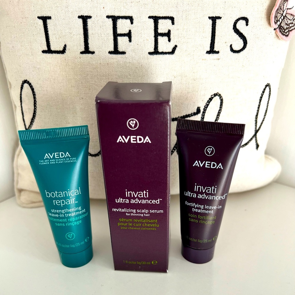 AVEDA Travel Kit of three
THE ART AND SCIENCE OF PURE FLOWER AND PLANT ESSENCES